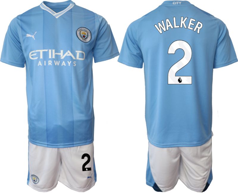 Men 2023-2024 Club Manchester City home Light blue #2 Soccer Jersey->manchester city jersey->Soccer Club Jersey